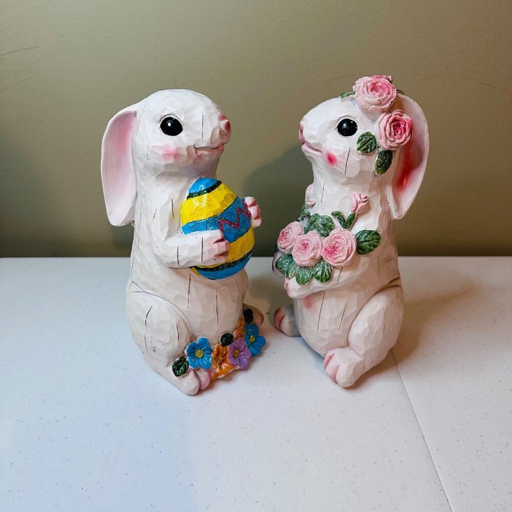 Set of 2 Bunnies decoration Easter Spring display Bunny Spring farmhouse decor